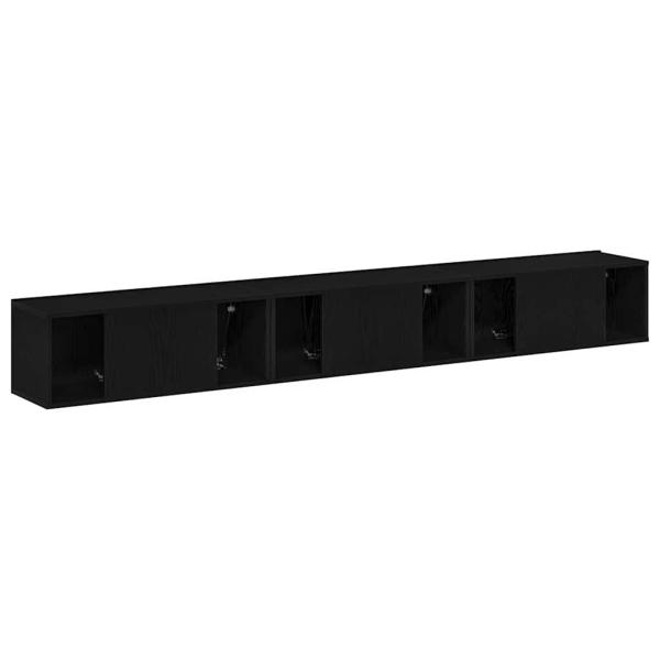 3-teilige TV-Cabinet-Set Schwarz aus Holzwerkstoff