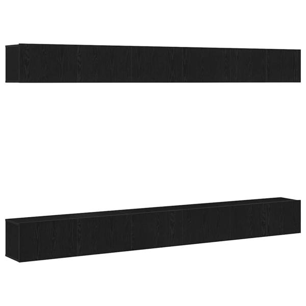 6-teiliges TV-Schrank-Set Schwarzes Eichenholz
