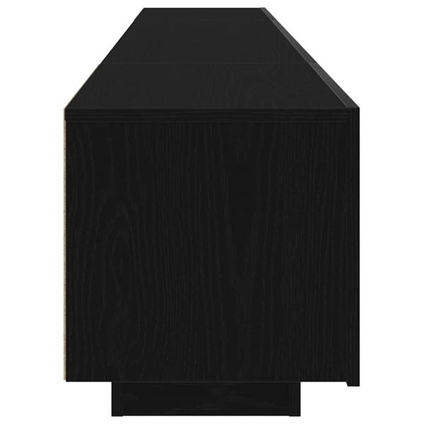 TV-Schrank mit LED-Licht in Schwarz und Eiche 200x35x40 cm aus Holzwerkstoff