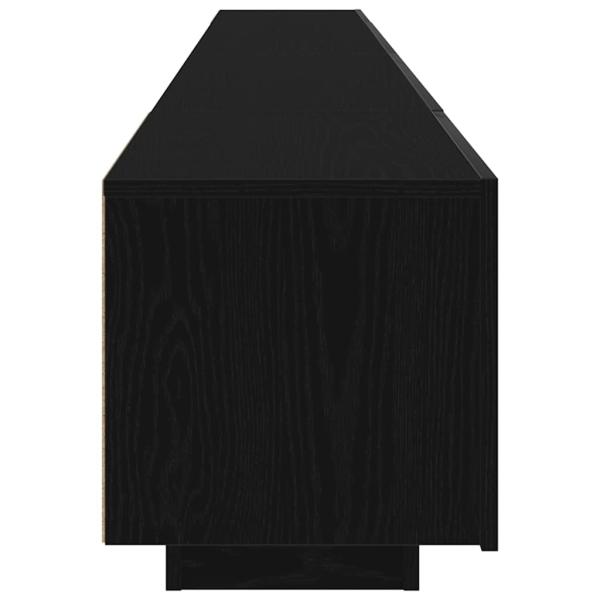 TV-Schrank mit LED-Leuchten, schwarz, Eiche, 260x35x40 cm, Holzwerkstoff