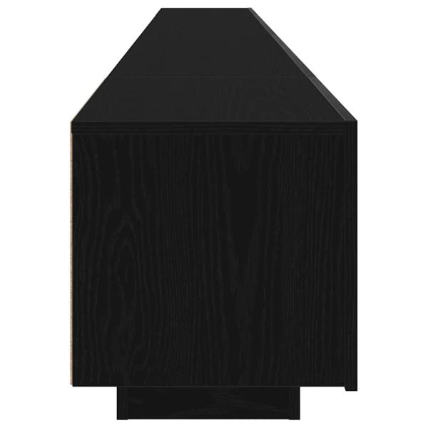 TV-Schrank mit LED-Lichtern in Schwarz und Eiche, 300x35x40 cm, Holzwerkstoff