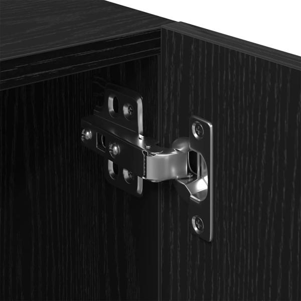 TV-Schrank mit LED-Lichtern in Schwarz und Eiche, 300x35x40 cm, Holzwerkstoff