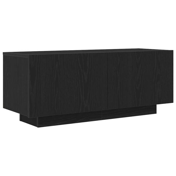 TV-Schrank mit LED-Lichtern in Schwarz und Eiche, 300x35x40 cm, Holzwerkstoff