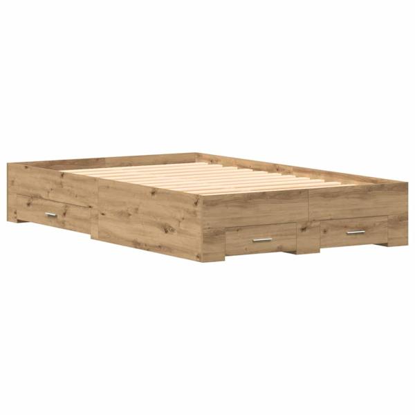 Bettgestell mit Schubladen Artisan Eiche 120x200 cm Holzwerkstoff