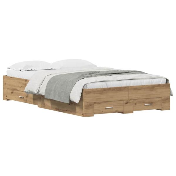 Bettgestell mit Schubladen Artisan Eiche 120x200 cm Holzwerkstoff