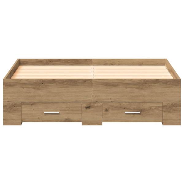 Bettgestell mit Schubladen Artisan Eiche 120x200 cm Holzwerkstoff