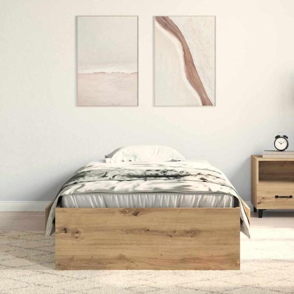 Bettgestell Artisan Eiche 90x190 cm aus Holzwerkstoff