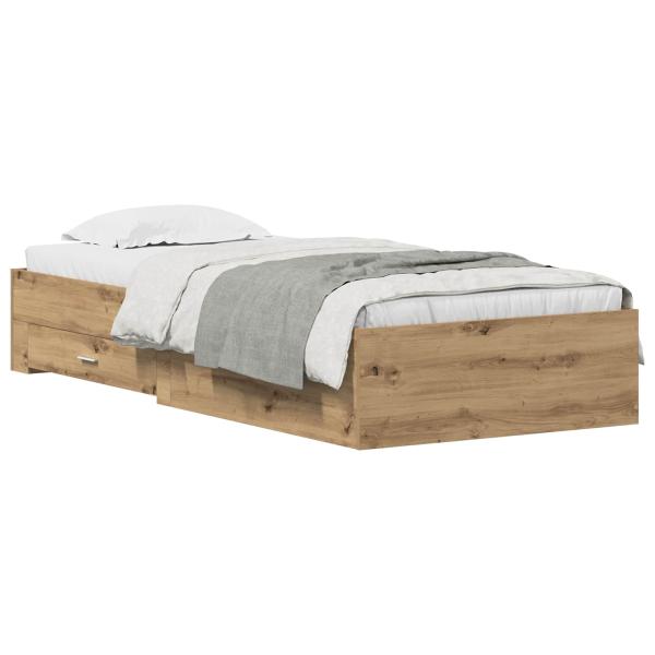 Bettgestell Artisan Eiche 90x190 cm aus Holzwerkstoff