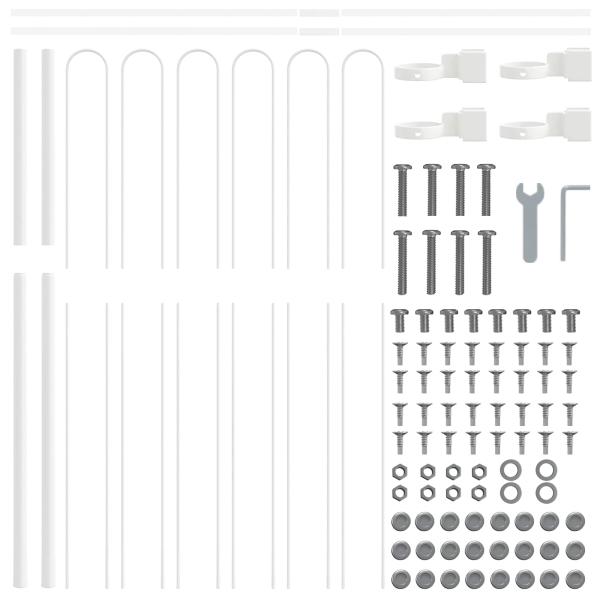 Gartenzaun mit Bogenoberteil Grau 3,4x0,6 m Stahl