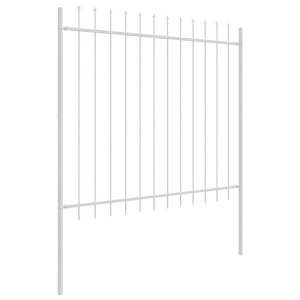 Gartenzaun mit Spitzen Weiß 3,4 x 1,5 m aus Stahl