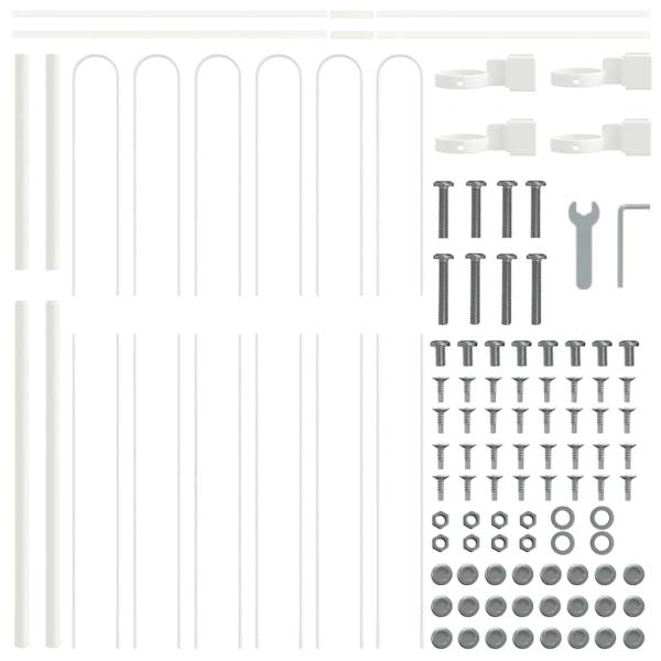 Gartenzaun mit Bogenoberteil Weiß 3,4x1,5 m Stahl