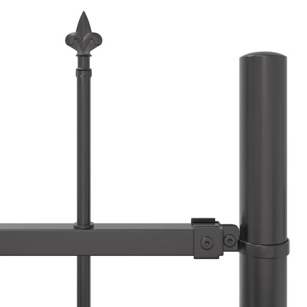 Gartenzaun mit Speartop Grau 8,5x0,6 m Stahl