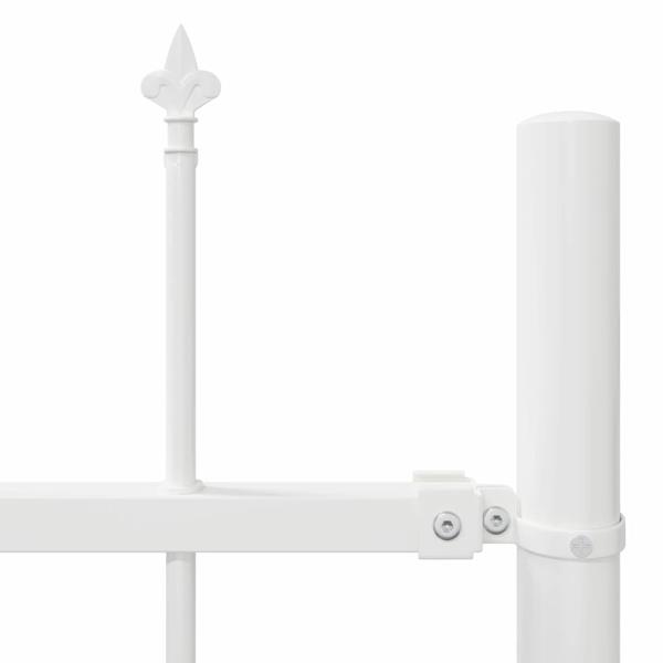 Gartenzaun mit Spitze Weiß 15,3x1,2 m aus Stahl