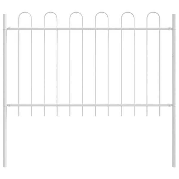 Gartenzaun mit Bogenoberteil Weiß 15,3x1 m Stahl