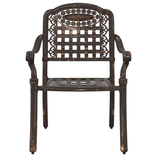 5-teiliges Gartenstuhl- und Tischset aus bronziertem Gussaluminium