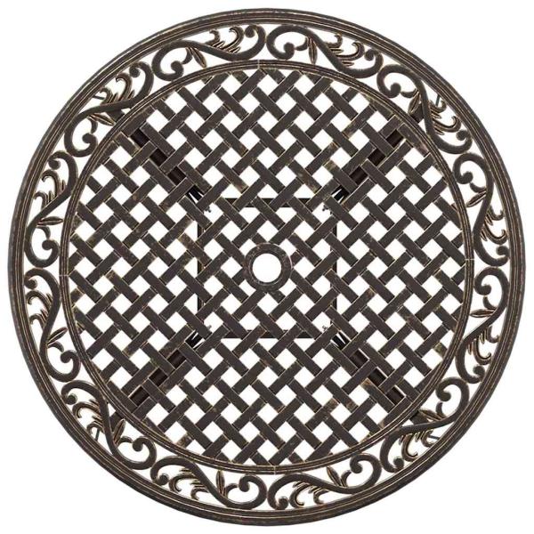 7-teiliges Garten-EssSet aus Bronze-Gussaluminium