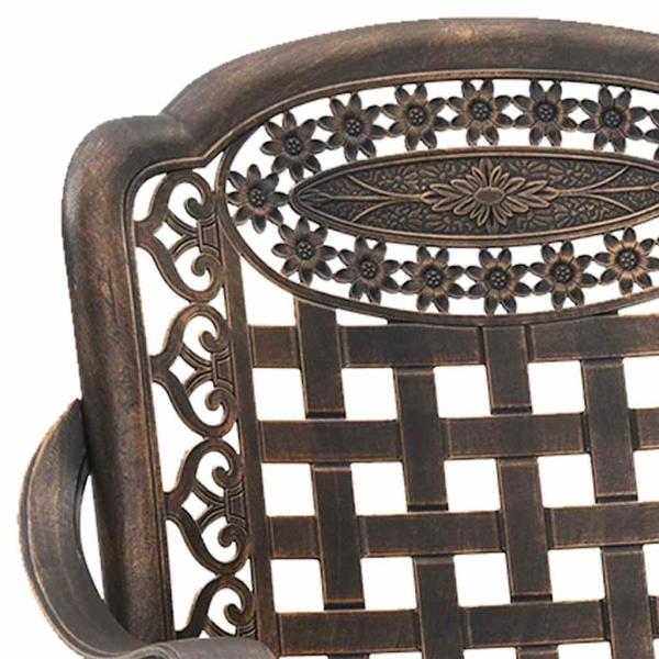 3-teiliges Garten Bistro Set Bronze Gussaluminium