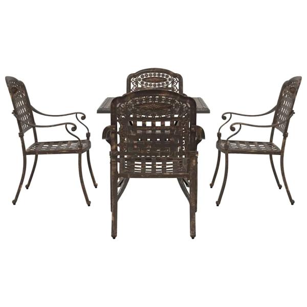 5-teiliges Garten Bistro Set aus Gusseisen