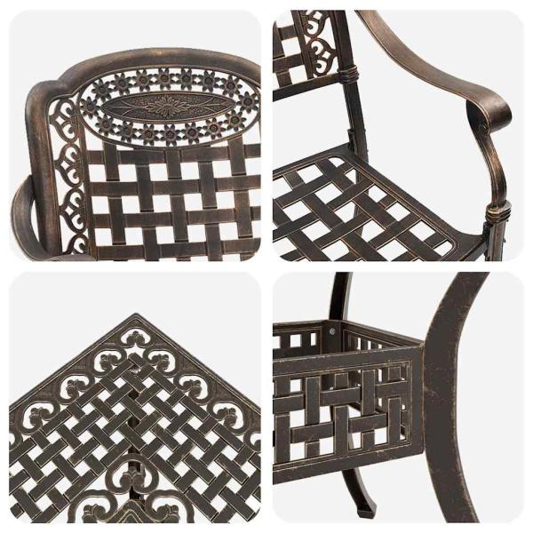 5-teiliges Garten Bistro Set aus Gusseisen