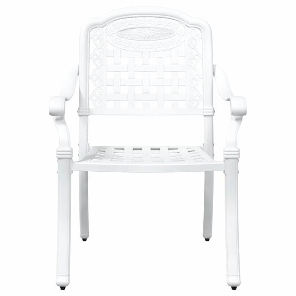 ARDEBO.de - 5-teiliges Garten-Esszimmer-Set aus weißem Gussaluminium