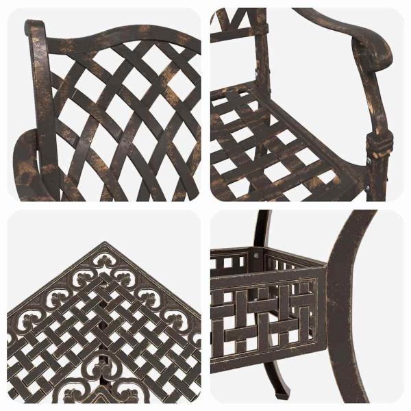 5-teiliges Garten-Esszimmer-Set aus Gussaluminium