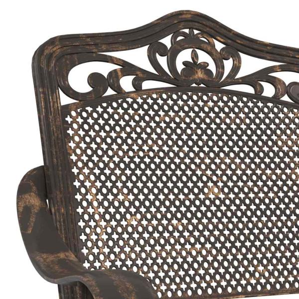3-teiliges Garten Bistro Set aus bronzefarbenem Gussaluminium