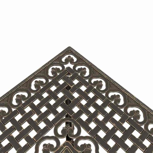 3-teiliges Garten-Bistro-Set aus bronzefarbenem Gussaluminium