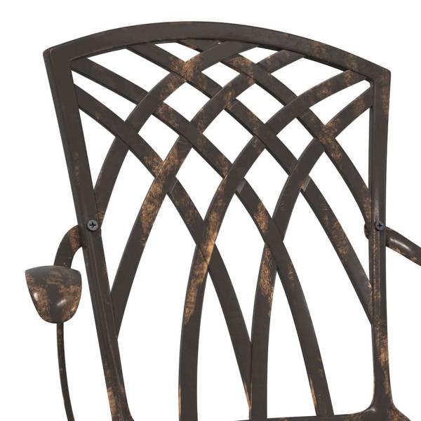 3-teiliges Garten-Bistro-Set aus bronzefarbenem Gussaluminium