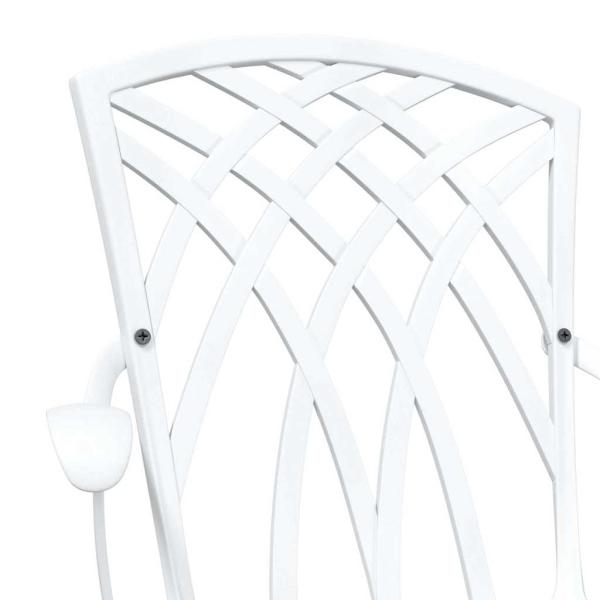 3-teiliges Gartenbistro-Set aus weißem Gussaluminium