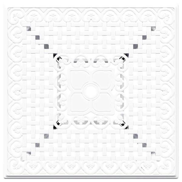 5-teiliges Garten-Esszimmer-Set aus weißem Gusseisen