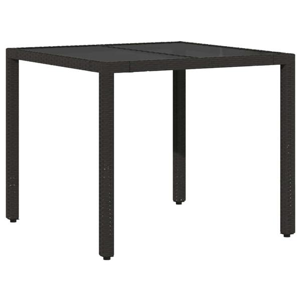 3-teiliges Garten-Esszimmer-Set mit Kissen Schwarz Poly-Rattan