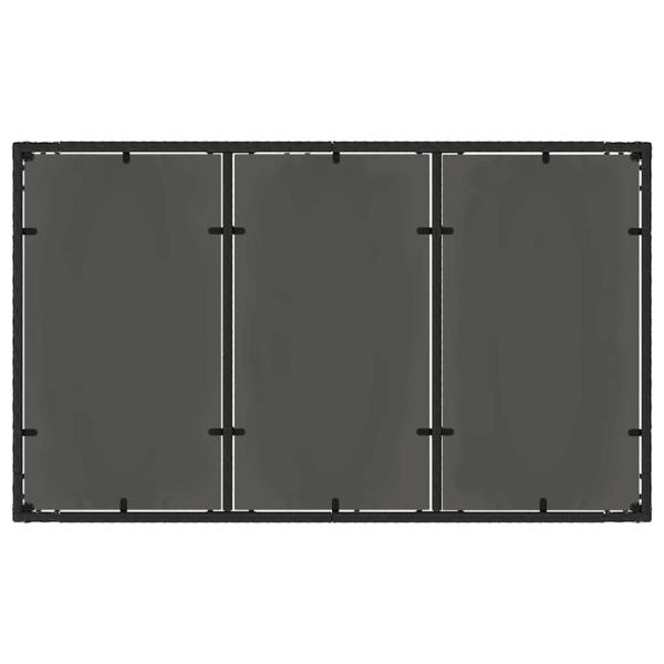7-teiliges Garten Essset mit Kissen Schwarz Poly Rattan