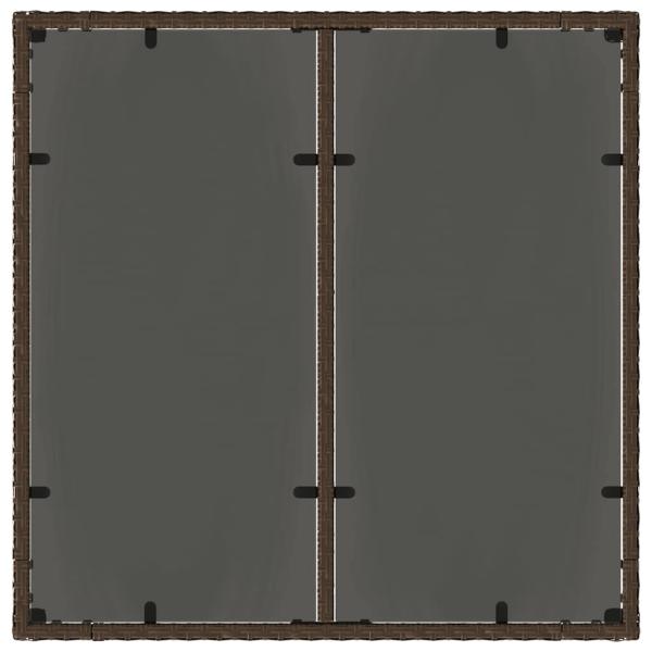 3-teiliges Garten-Esszimmer-Set mit Kissen Braun Poly Rattan
