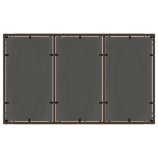 5-teiliges Garten-Ess-Set mit Kissen Braun Poly Rattan