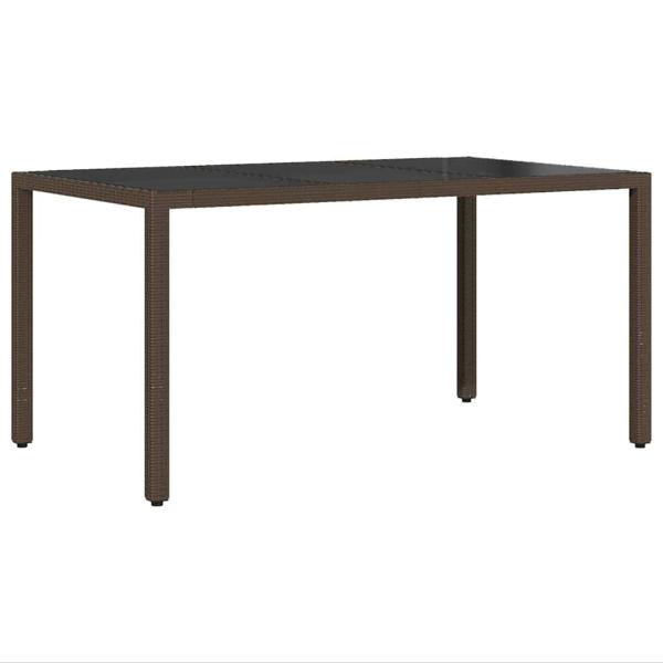 7-teiliges Garten-Dining-Set mit Kissen in Braunem Poly-Rattan