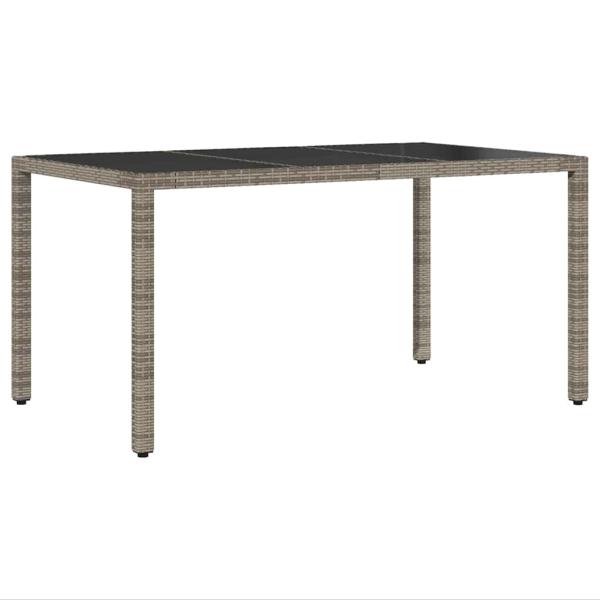 5-teiliges Gartenset mit Kissen Grau Poly Rattan