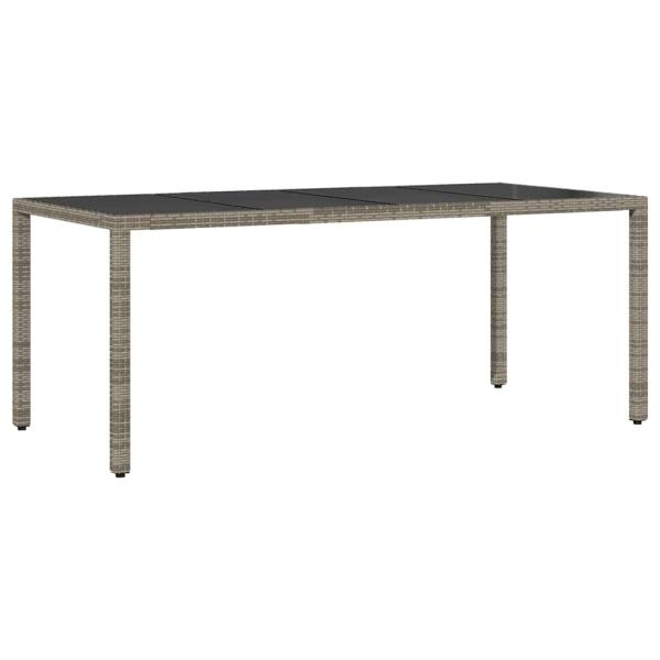 9-teiliges Gartentischset mit Kissen Grau Poly Rattan
