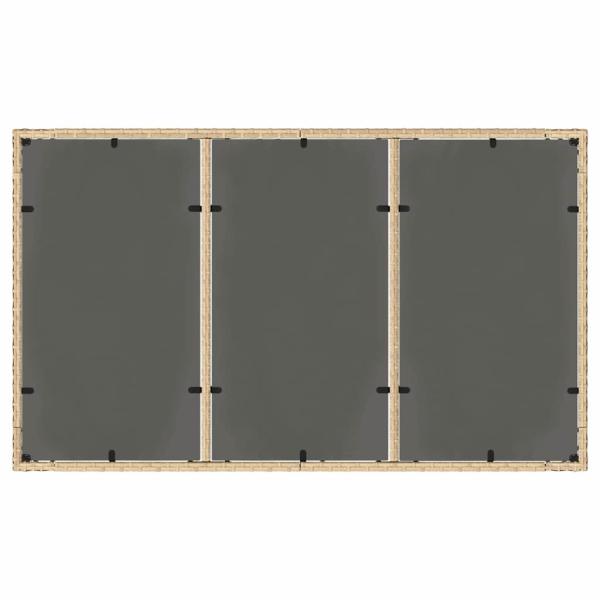 7-teiliges Garten-Esszimmer-Set mit Kissen Beige Poly Rattan