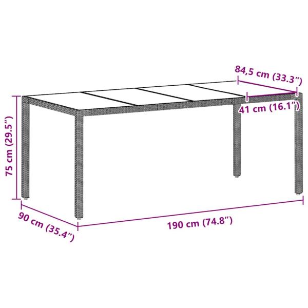 Garten Essgruppe 7 pcs Hellgrau Poly-Rattan
