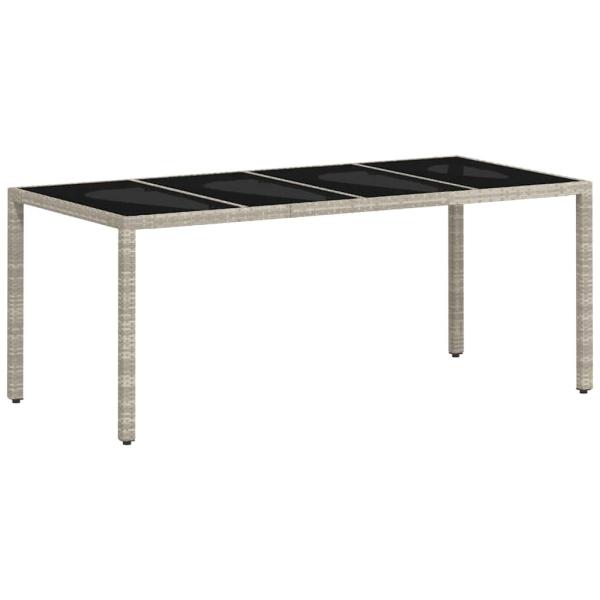 9-teiliges Gartentischset Hellgrau Poly Rattan
