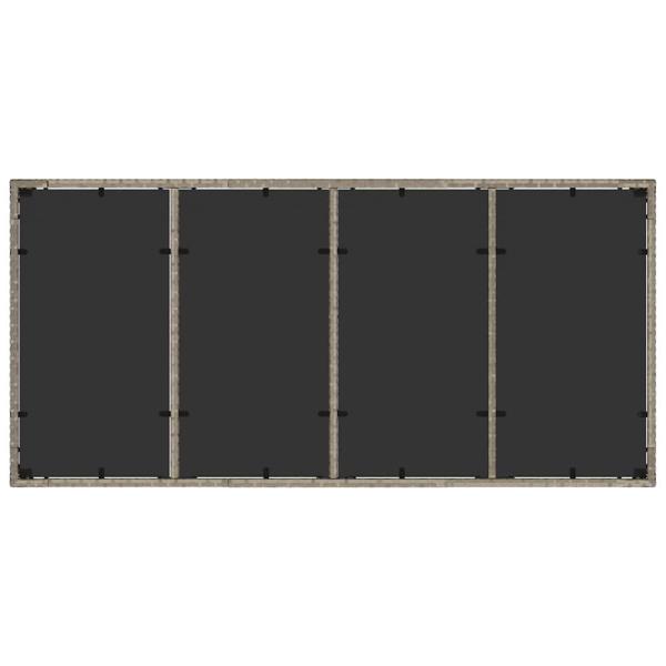 9-teiliges Gartentischset Hellgrau Poly Rattan