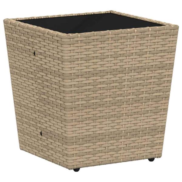 3-teiliges Garten Bistro Set mit Kissen Beige Poly Rattan