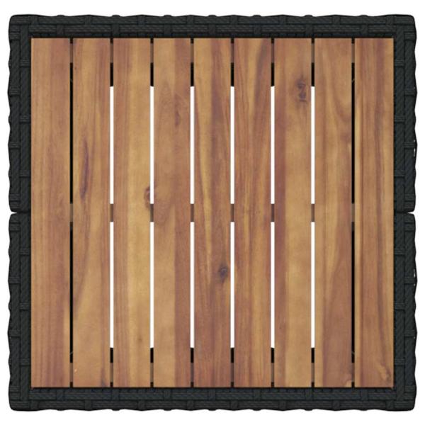 3-teiliges Garten Bistro Set mit Kissen Schwarz Poly-Rattan