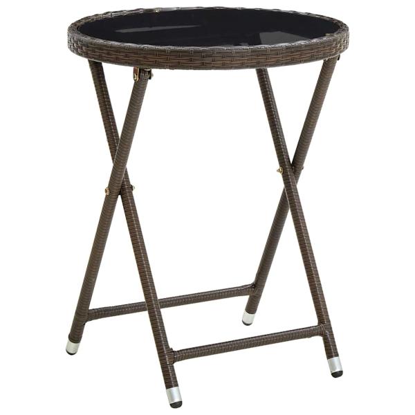 3-teiliges Bistro-Set für den Garten mit Kissen aus braunem Poly-Rattan