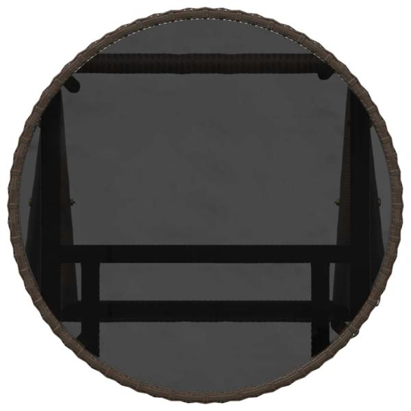 3-teiliges Bistro-Set für den Garten mit Kissen aus braunem Poly-Rattan