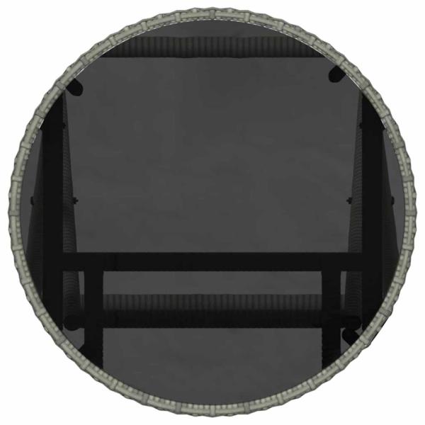 3-teiliges Garten Bistro Set mit Kissen Grau Poly Rattan