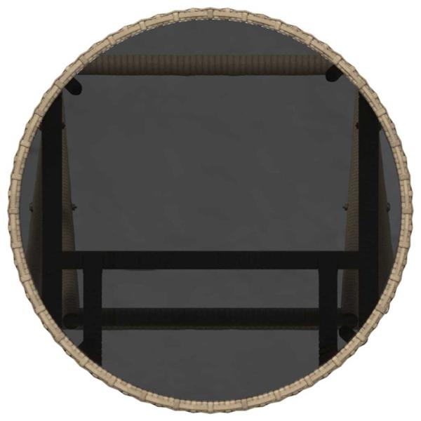 3-teiliges Garten-Bistro-Set mit Kissen Beige Poly-Rattan