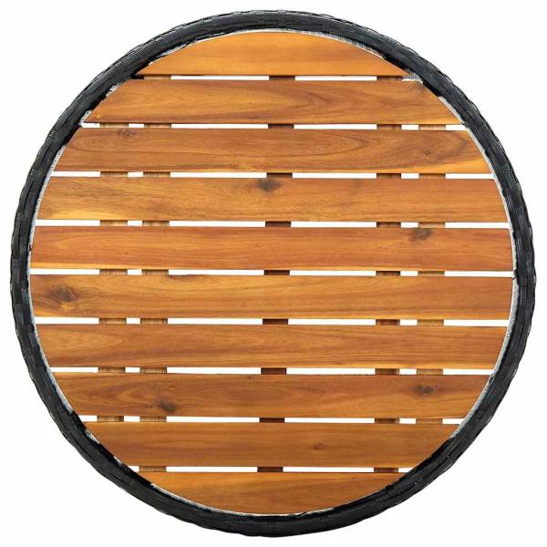 3-teiliges Garten-Bistro-Set mit Kissen Schwarz Poly-Rattan