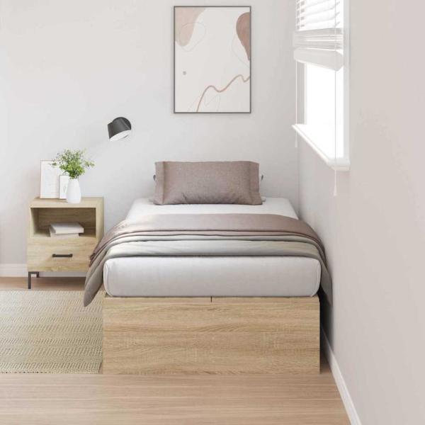 Aufbewahrungsbettgestell Sonoma-Eiche 80 x 200 cm Holzwerkstoff
