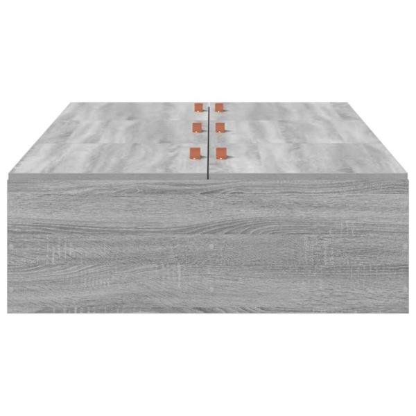 Aufbewahrungsbettgestell Grau Sonoma 80x200 cm